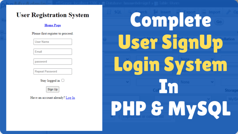 Udemy – Registration and Login system using PHP and MySQL